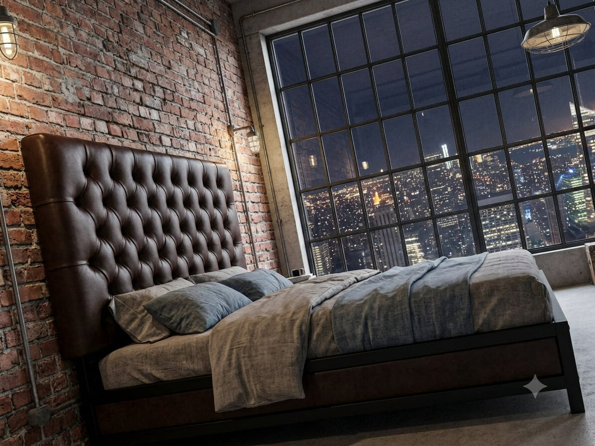 Tufted Faux Leather Headboard